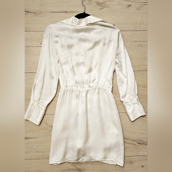 SOLD | ✨️NWT✨️ Zara Satin Effect Draped Shirt Dress - Picture 3 of 4